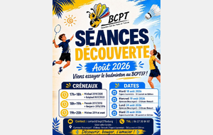 Séances de découverte jeunes lundi 24 aout 2026